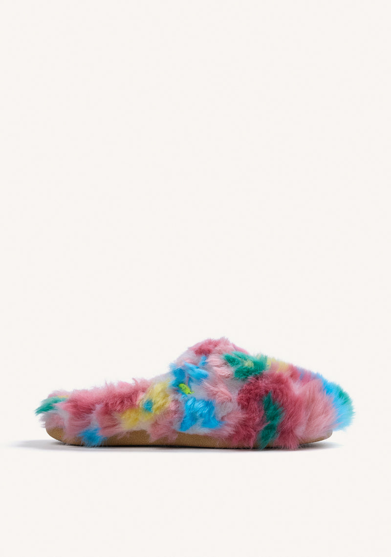 PINK FUR HOUSE SLIPPERS