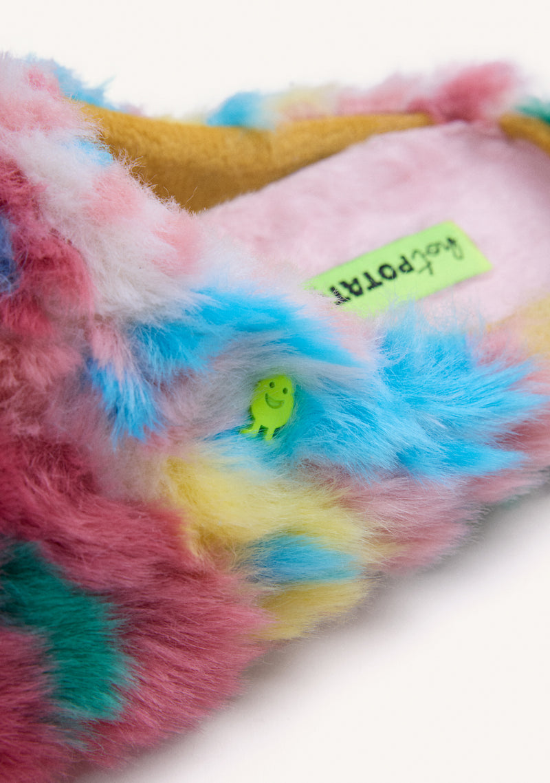 PINK FUR HOUSE SLIPPERS