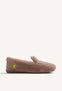 TAUPE HOUSE SLIPPERS MOCASSIN STYLE WITH FUR