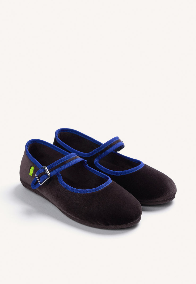PANTOFOLE MARRONI TIPO BALLERINE IN VELLUTO
