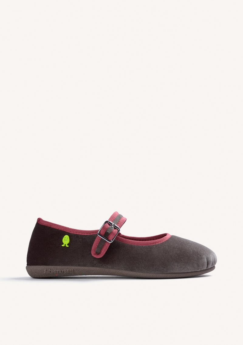 PANTOFOLE BORDEAUX TIPO BALLERINE IN VELLUTO