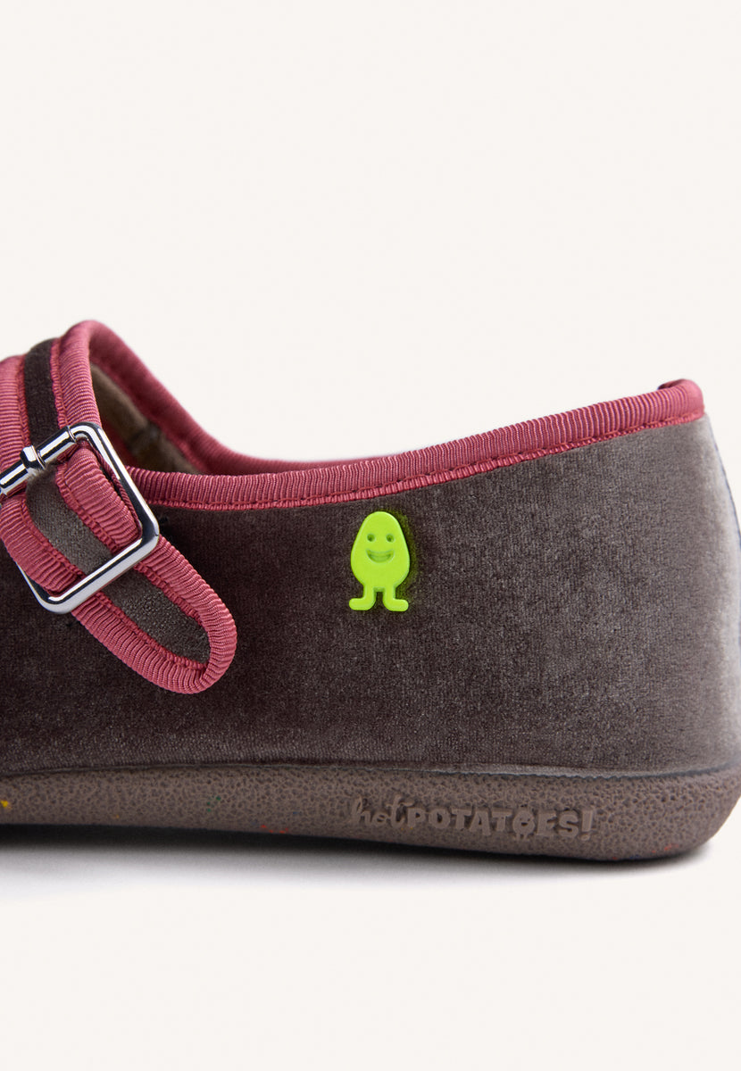 PANTOFOLE BORDEAUX TIPO BALLERINE IN VELLUTO