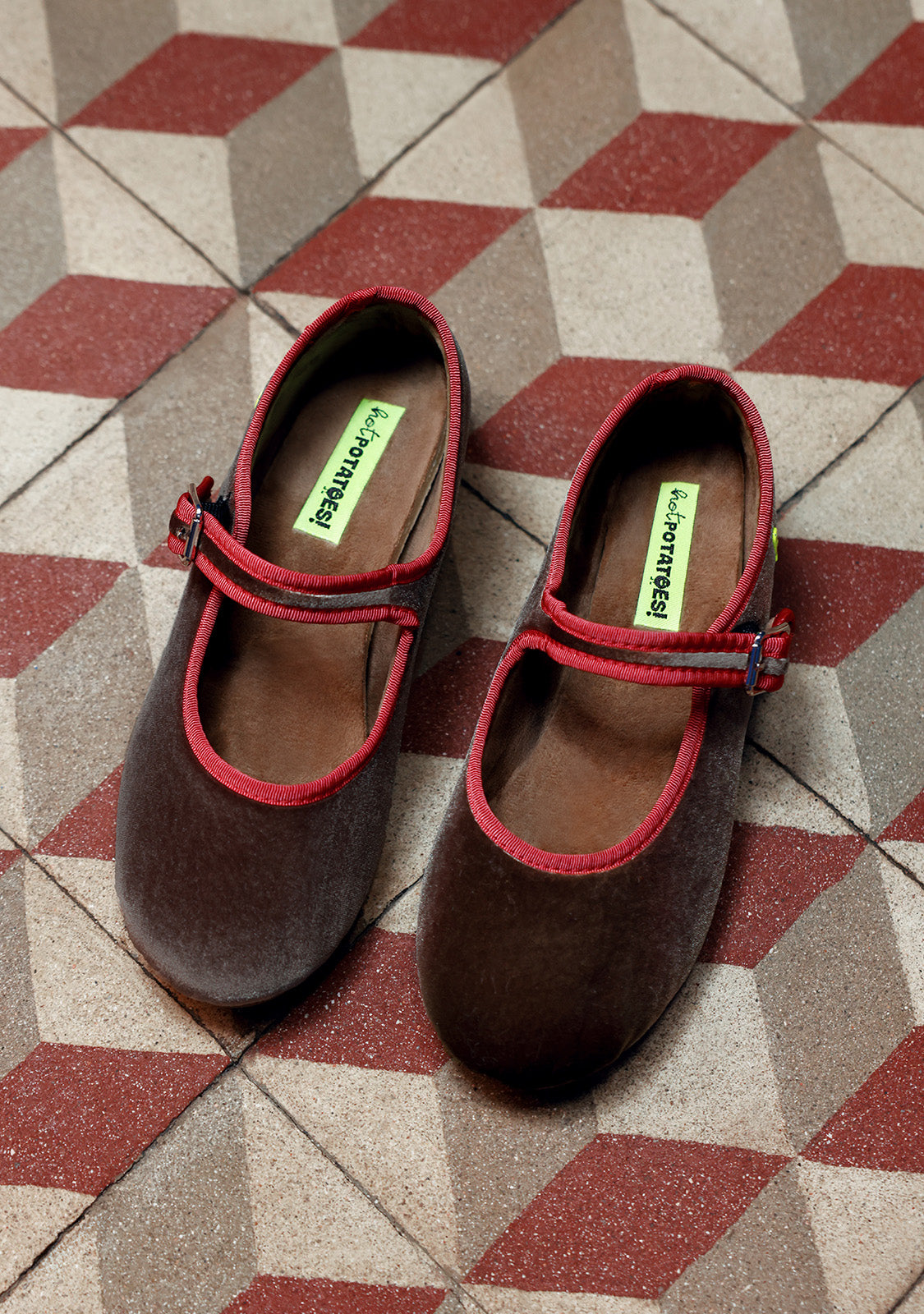 PANTOFOLE BORDEAUX TIPO BALLERINE IN VELLUTO