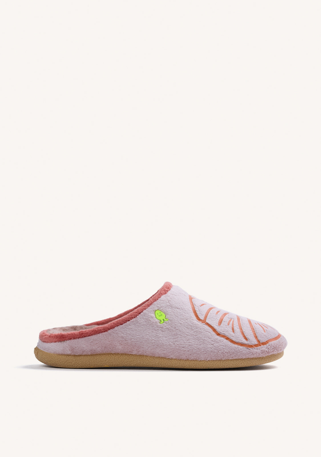 PINK FUZZY SLIPPERS WITH DESIGN