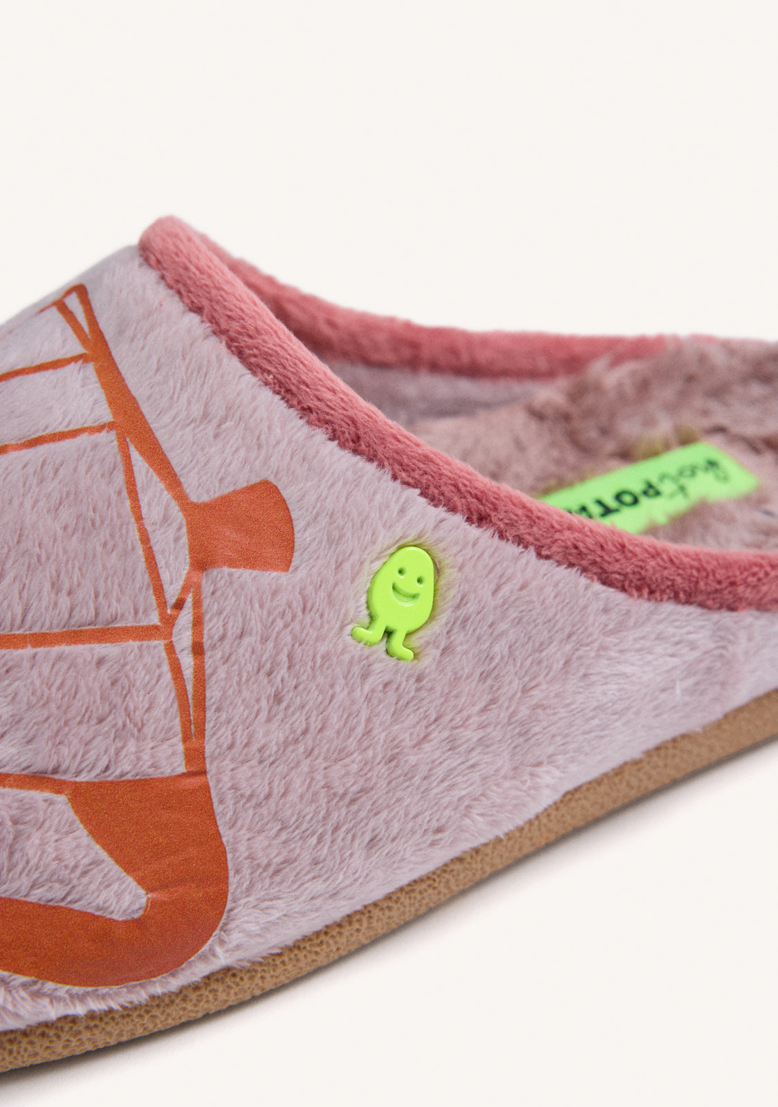 PINK FUZZY SLIPPERS WITH DESIGN