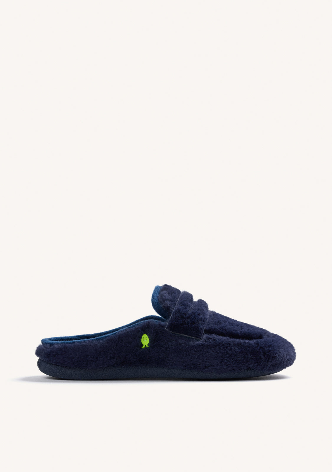 PANTUFAS DE CASA AZUIS TIPO MOCASSINS DE PELO