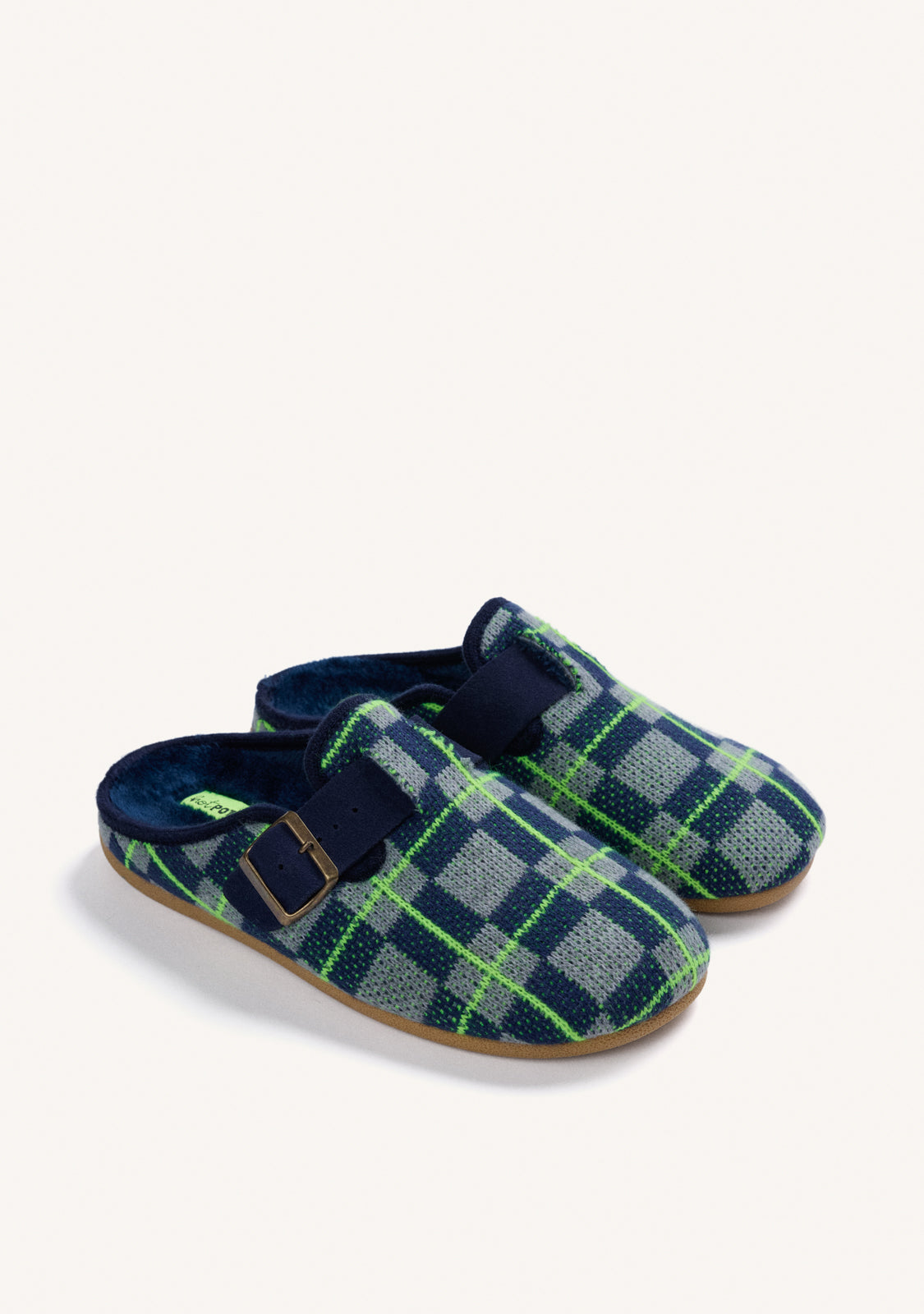 BLUE HOUSE SLIPPERS CLOG-STYLE WITH FUR