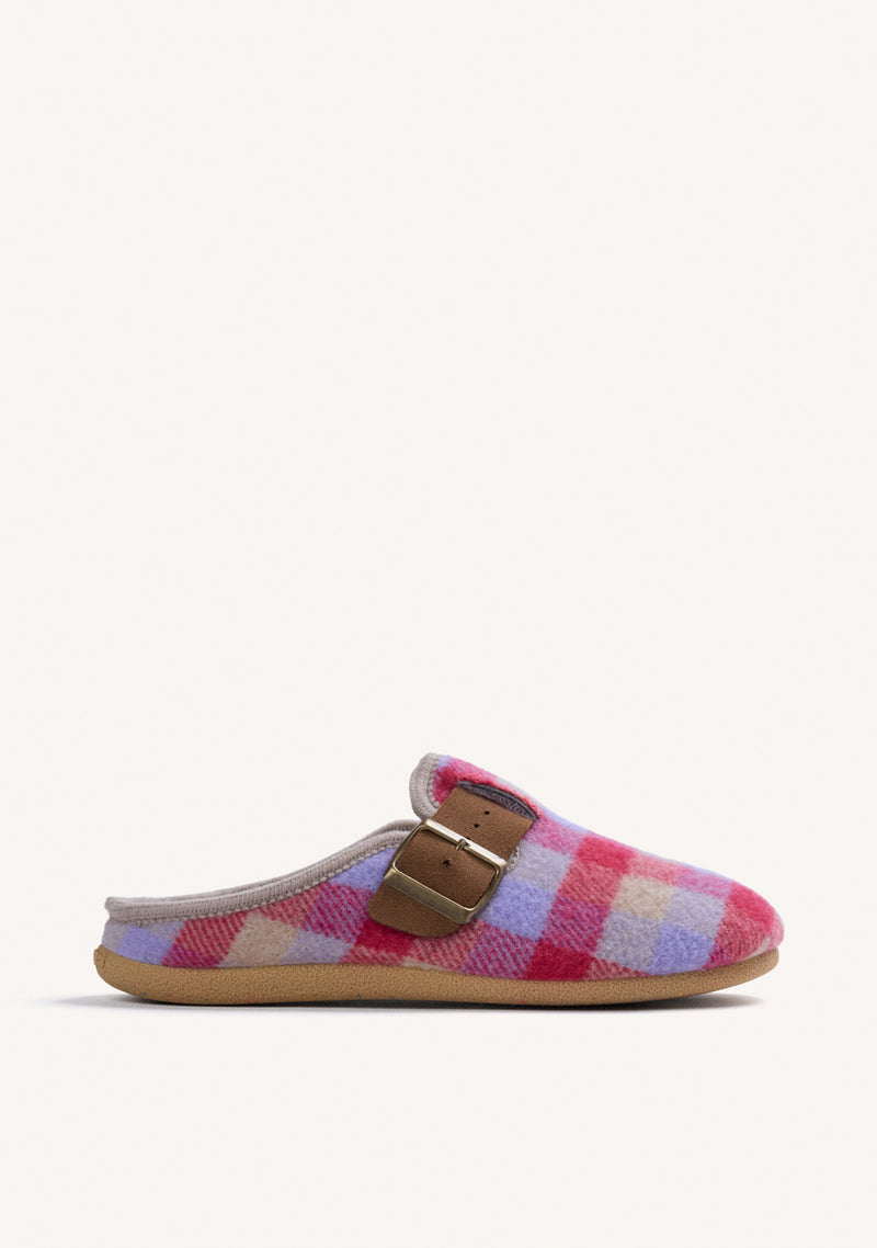 MALVA HOUSE SLIPPERS CLOG STYLE WITH CHECKERED PATTERN