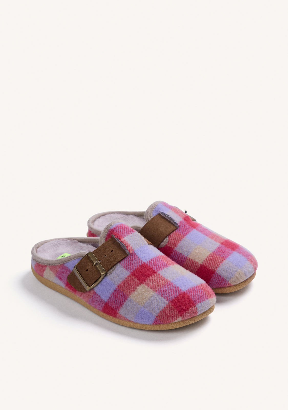 MALVA HOUSE SLIPPERS CLOG STYLE WITH CHECKERED PATTERN