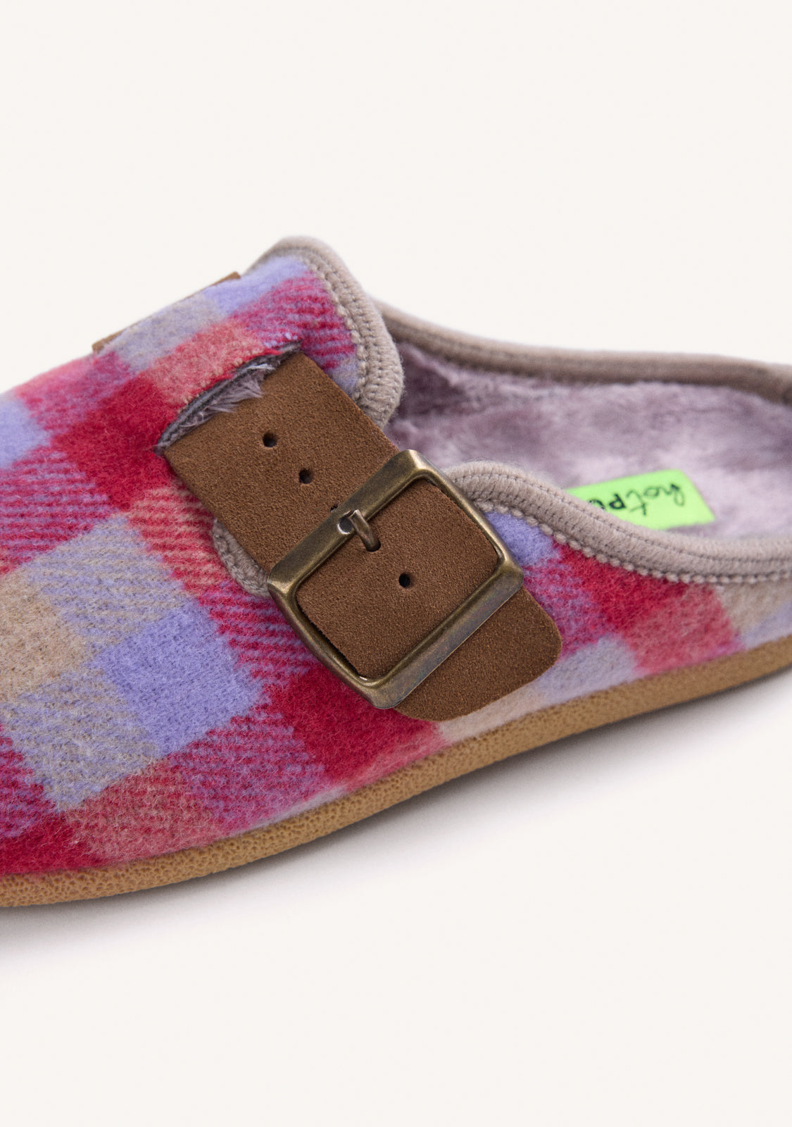 MALVA HOUSE SLIPPERS CLOG STYLE WITH CHECKERED PATTERN