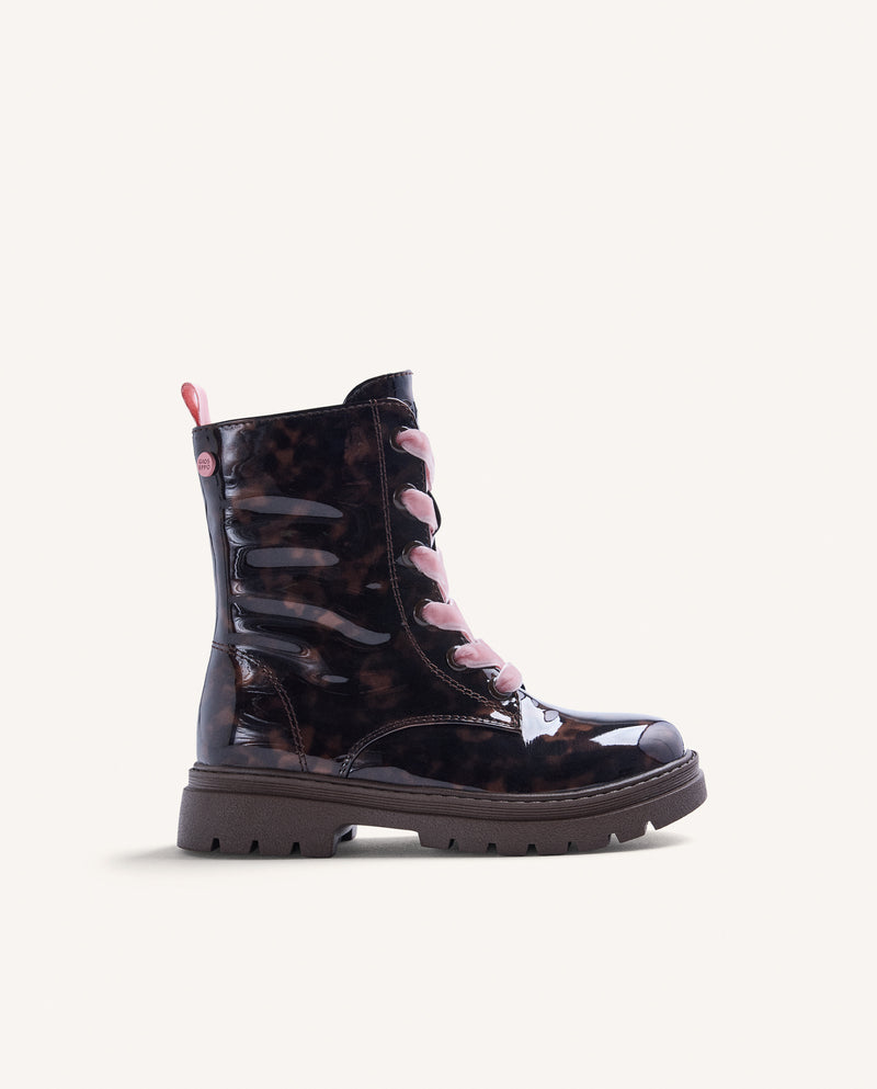 BROWN LACE-UP BOOTS