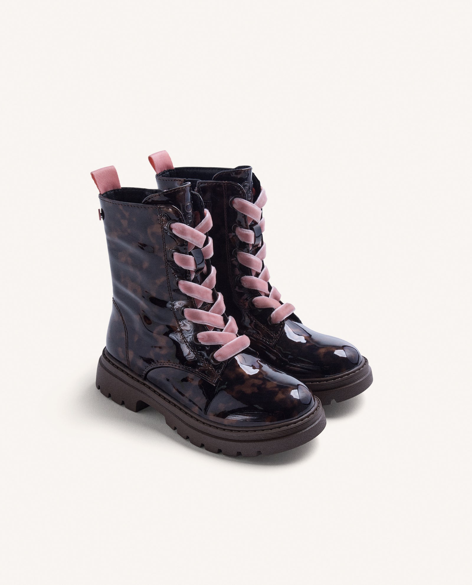 BROWN LACE-UP BOOTS