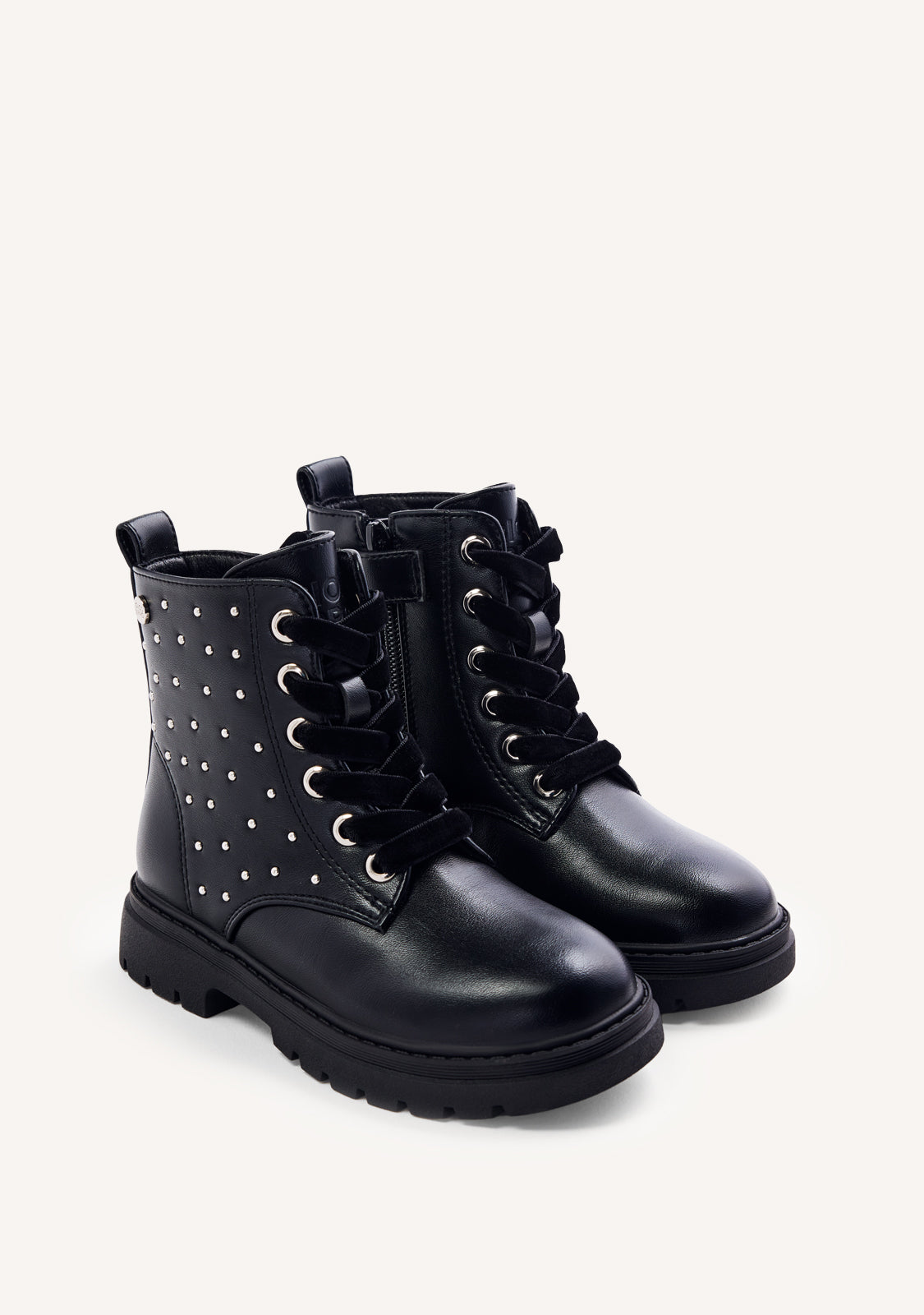 STUDDED AND LACED BOOTS