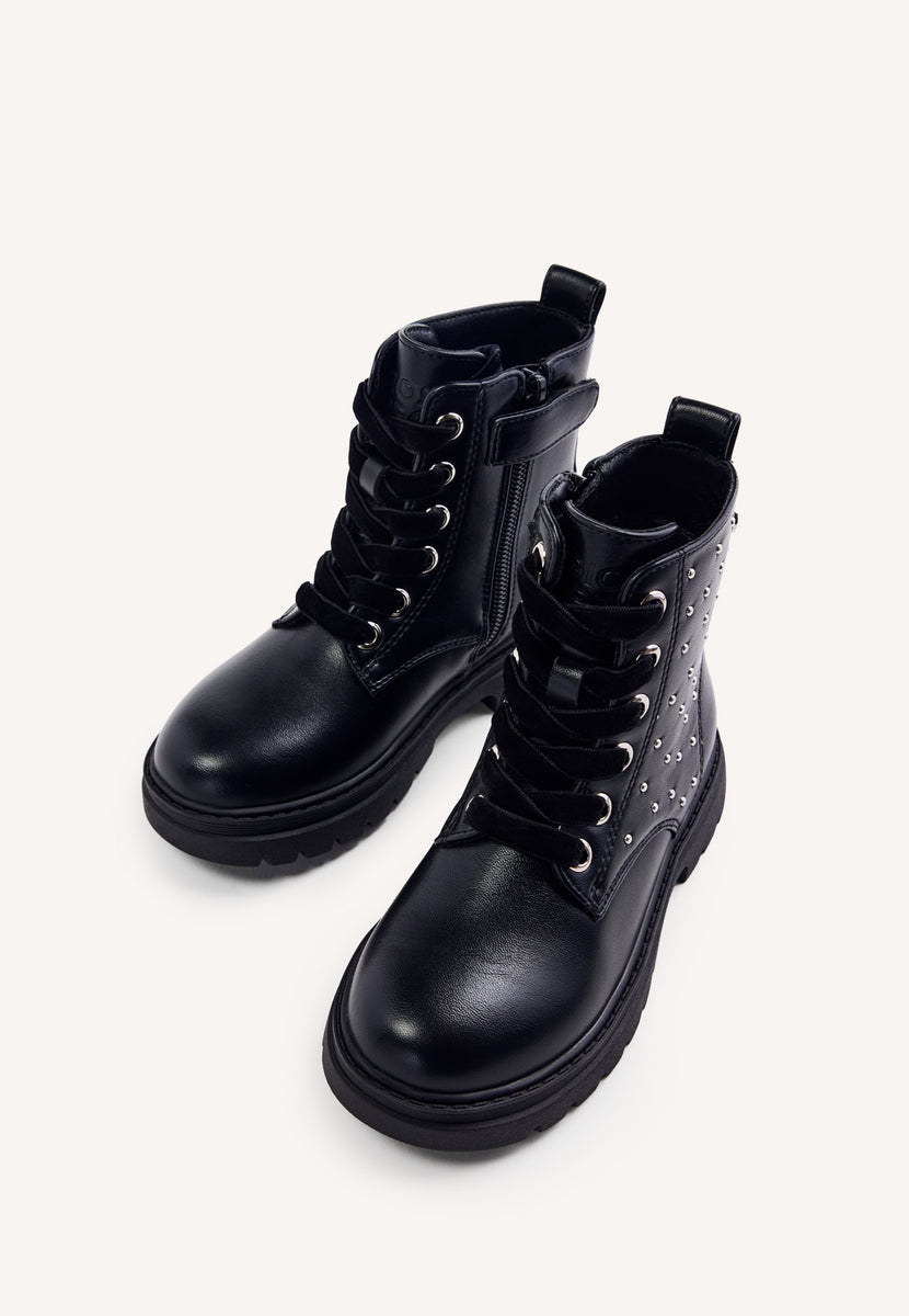 STUDDED AND LACED BOOTS