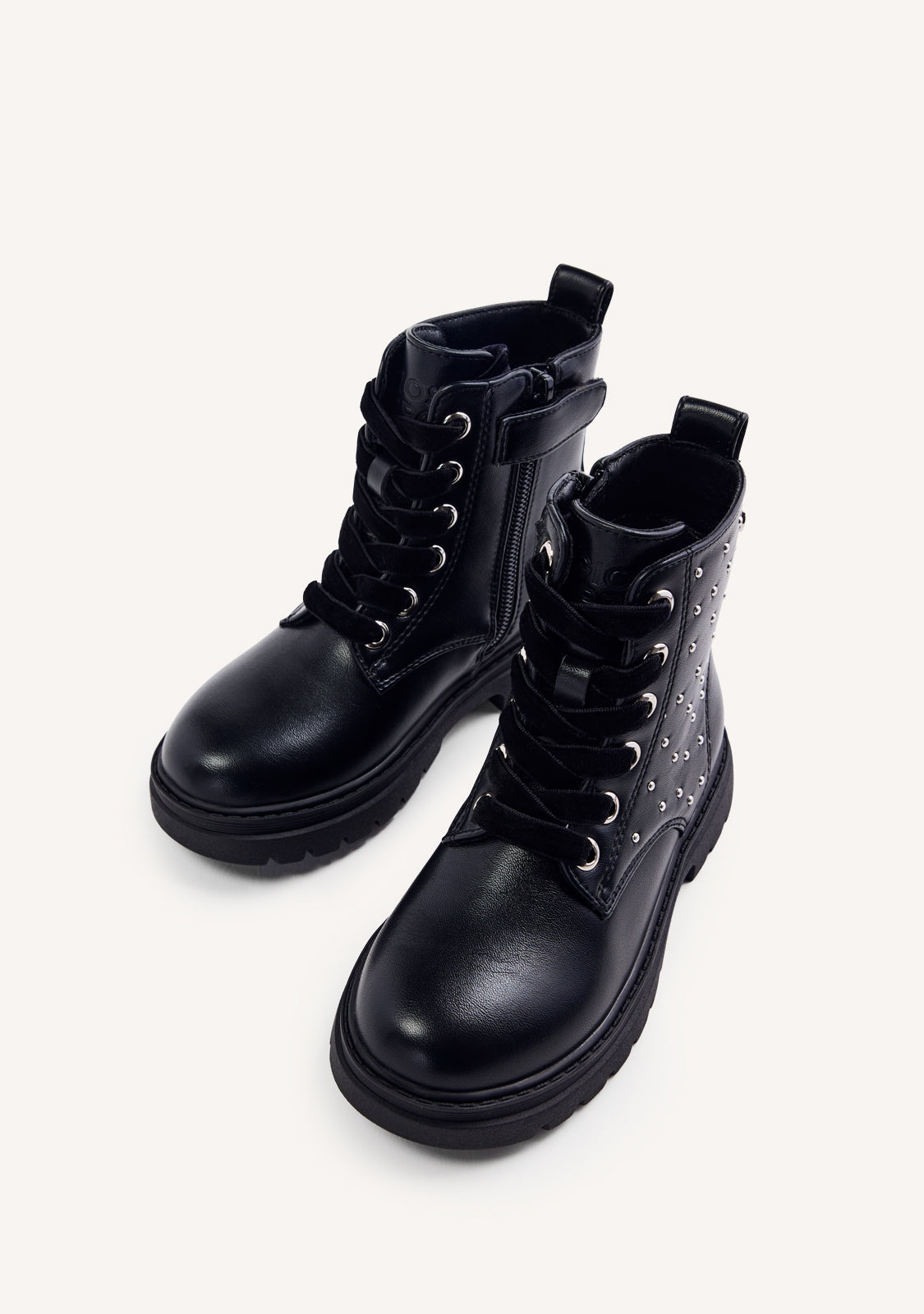 STUDDED AND LACED BOOTS