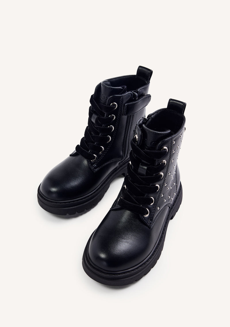 STUDDED AND LACED BOOTS