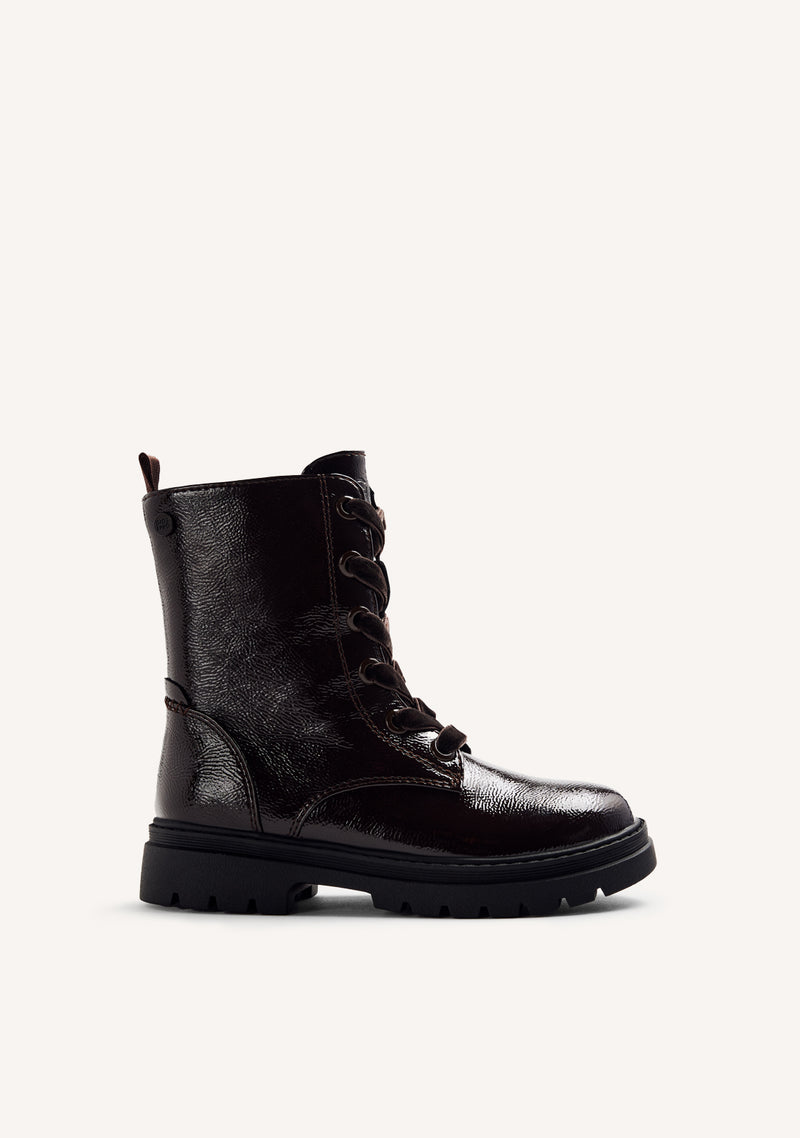 BOTAS MARRONS EFEITO VERNIZ