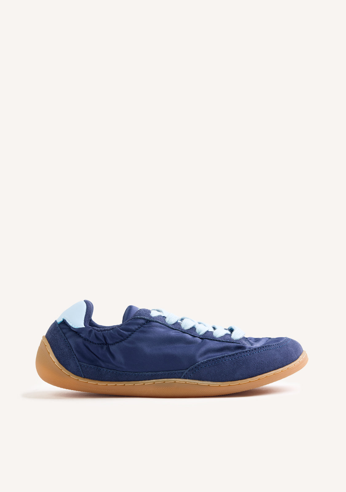 NAVY BLUE BAREFOOT LEATHER SNEAKERS