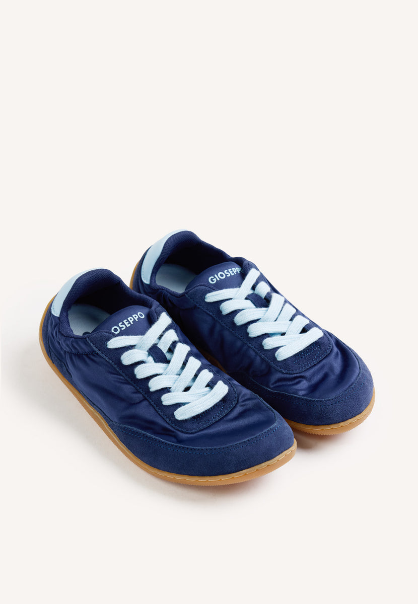NAVY BLUE BAREFOOT LEATHER SNEAKERS