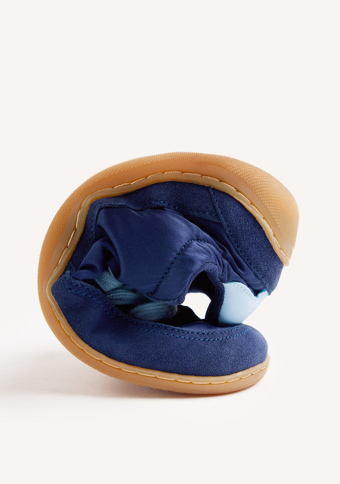NAVY BLUE BAREFOOT LEATHER SNEAKERS