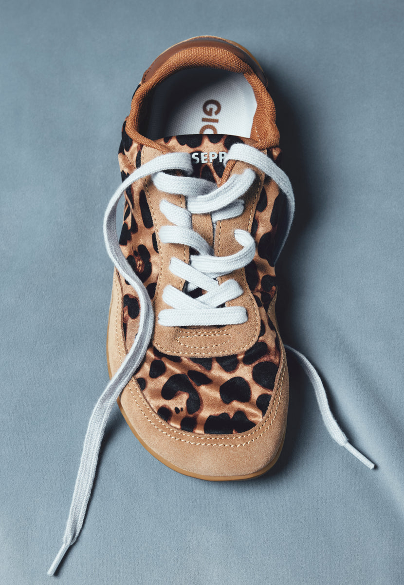 BAREFOOT SNEAKERS WITH ANIMAL PRINT LEATHER