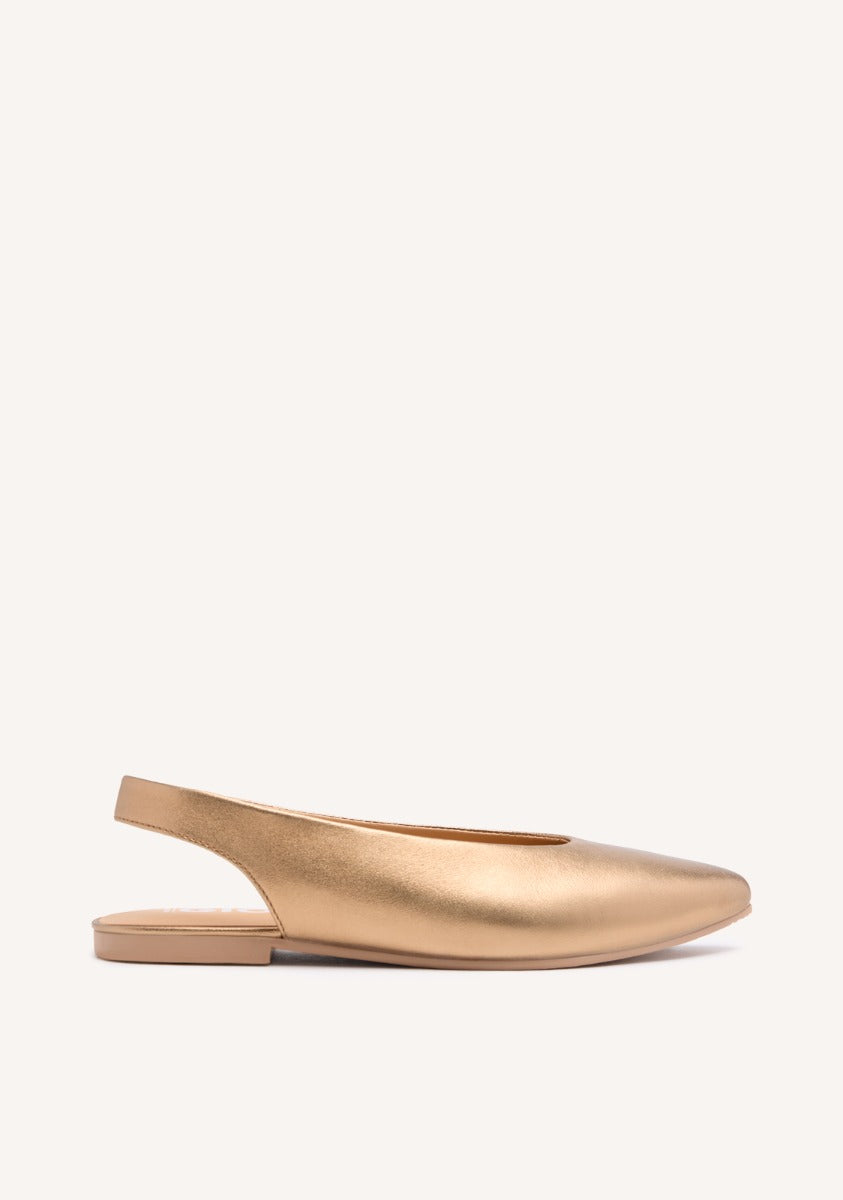 BAILARINAS DESTALONADAS DE PIEL COLOR BRONCE PARA MUJER