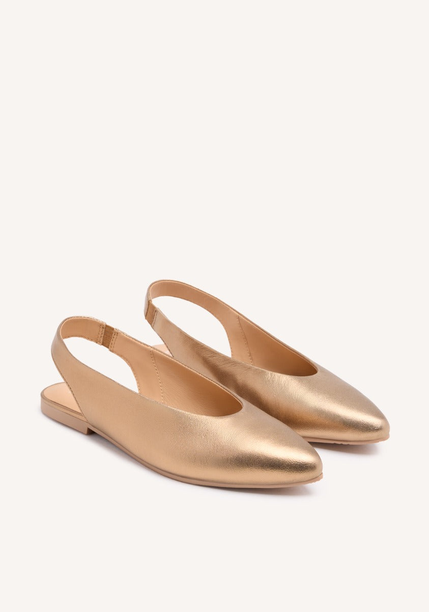 BAILARINAS DESTALONADAS DE PIEL COLOR BRONCE PARA MUJER