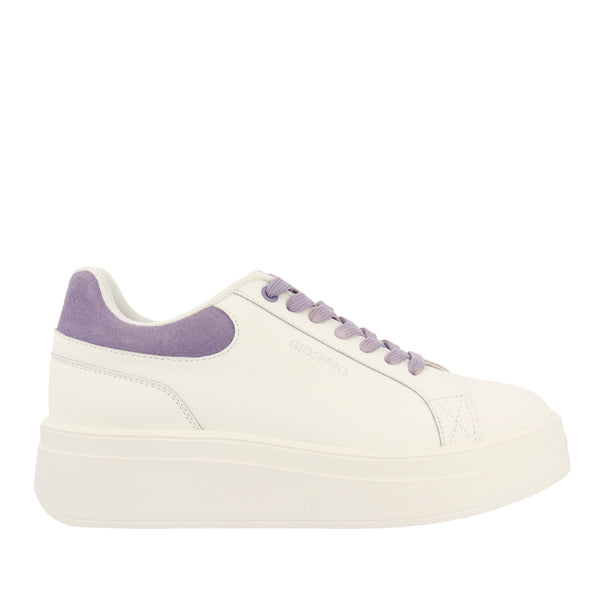 SNEAKERS BLANCAS CON PLATAFORMA Y DETALLES LILAS PARA MUJER