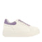SNEAKERS BLANCAS CON PLATAFORMA Y DETALLES LILAS PARA MUJER