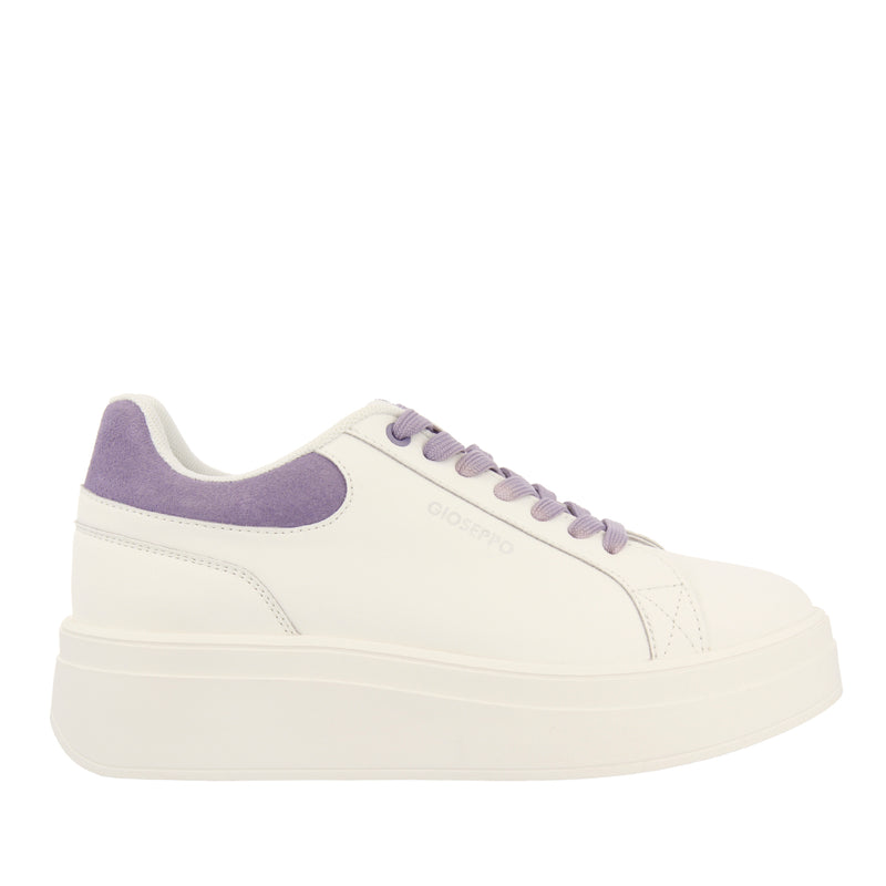 SNEAKERS BLANCAS CON PLATAFORMA Y DETALLES LILAS PARA MUJER