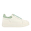 SNEAKERS BLANCAS CON PLATAFORMA Y DETALLES EN COLOR MENTA PARA MUJER