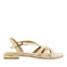 SANDALIAS COLOR OFF-WHITE DE PIEL CON DETALLE DORADO PARA MUJER