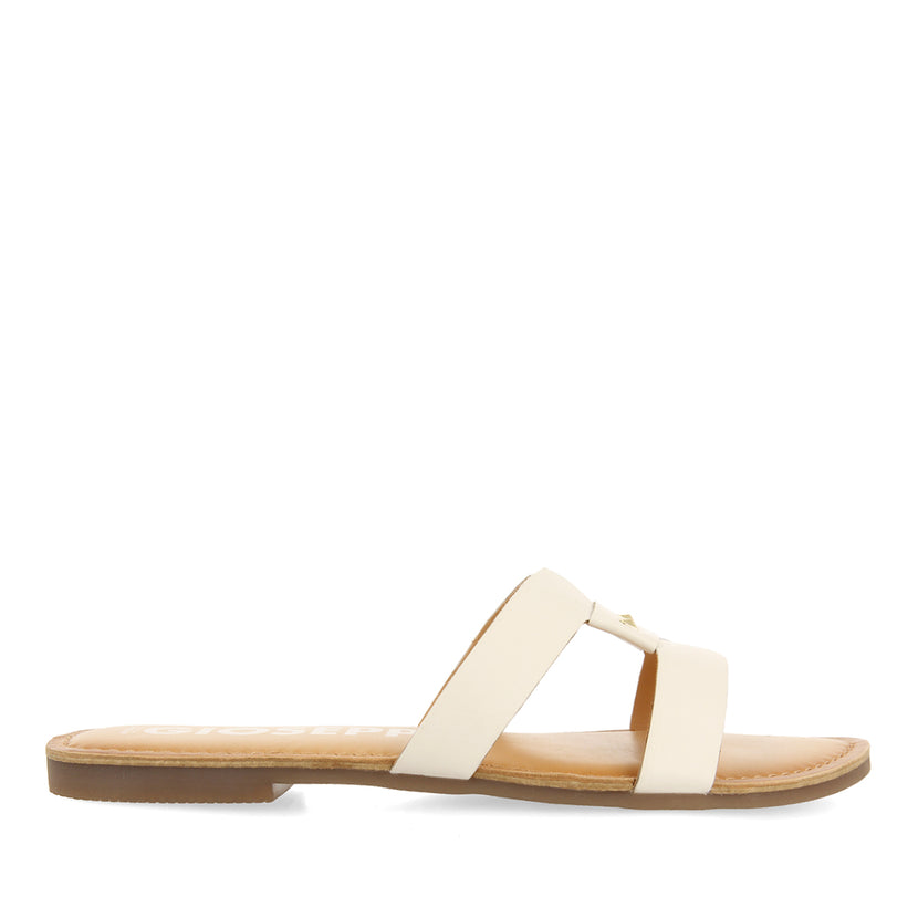 SANDALIAS COLOR OFF-WHITE DE PIEL TIPO PALA PARA MUJER