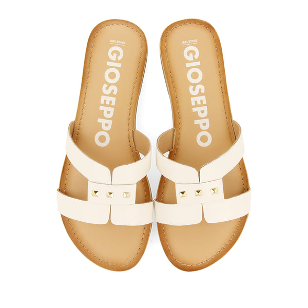 SANDALIAS COLOR OFF-WHITE DE PIEL TIPO PALA PARA MUJER
