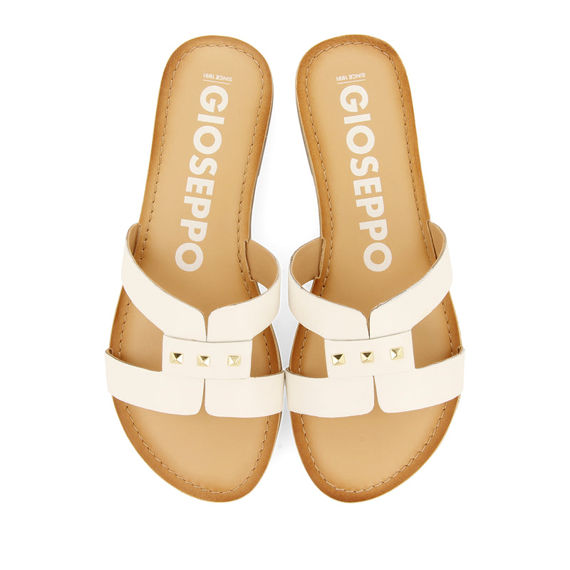 SANDALIAS COLOR OFF-WHITE DE PIEL TIPO PALA PARA MUJER