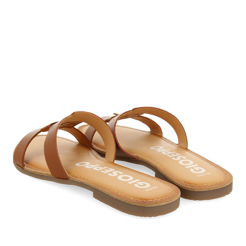 SANDALIAS COLOR CUERO DE PIEL TIPO PALA PARA MUJER