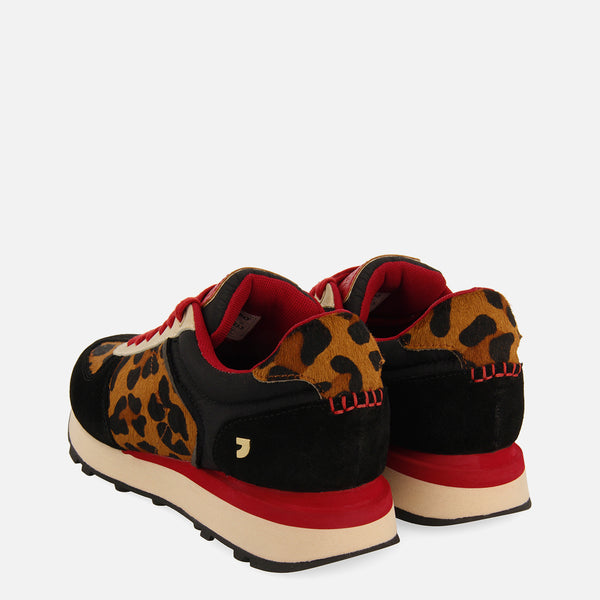 LEOPARD PRINT LEATHER SNEAKERS NOKOMIS