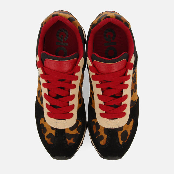 LEOPARD PRINT LEATHER SNEAKERS NOKOMIS