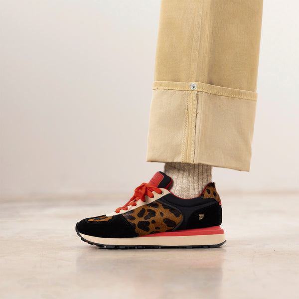 LEOPARD PRINT LEATHER SNEAKERS NOKOMIS