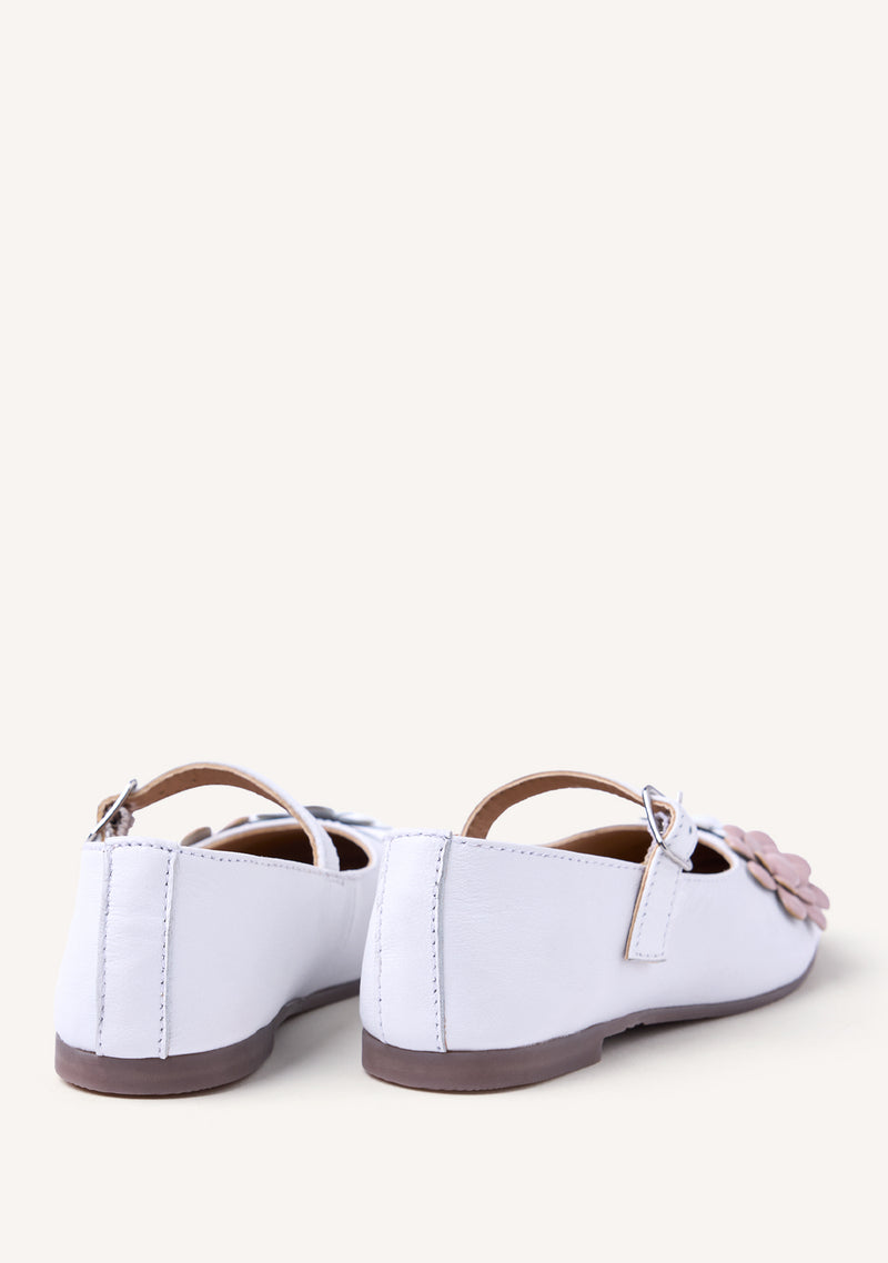 BALLERINES CUIR FLEURS OLDEANI