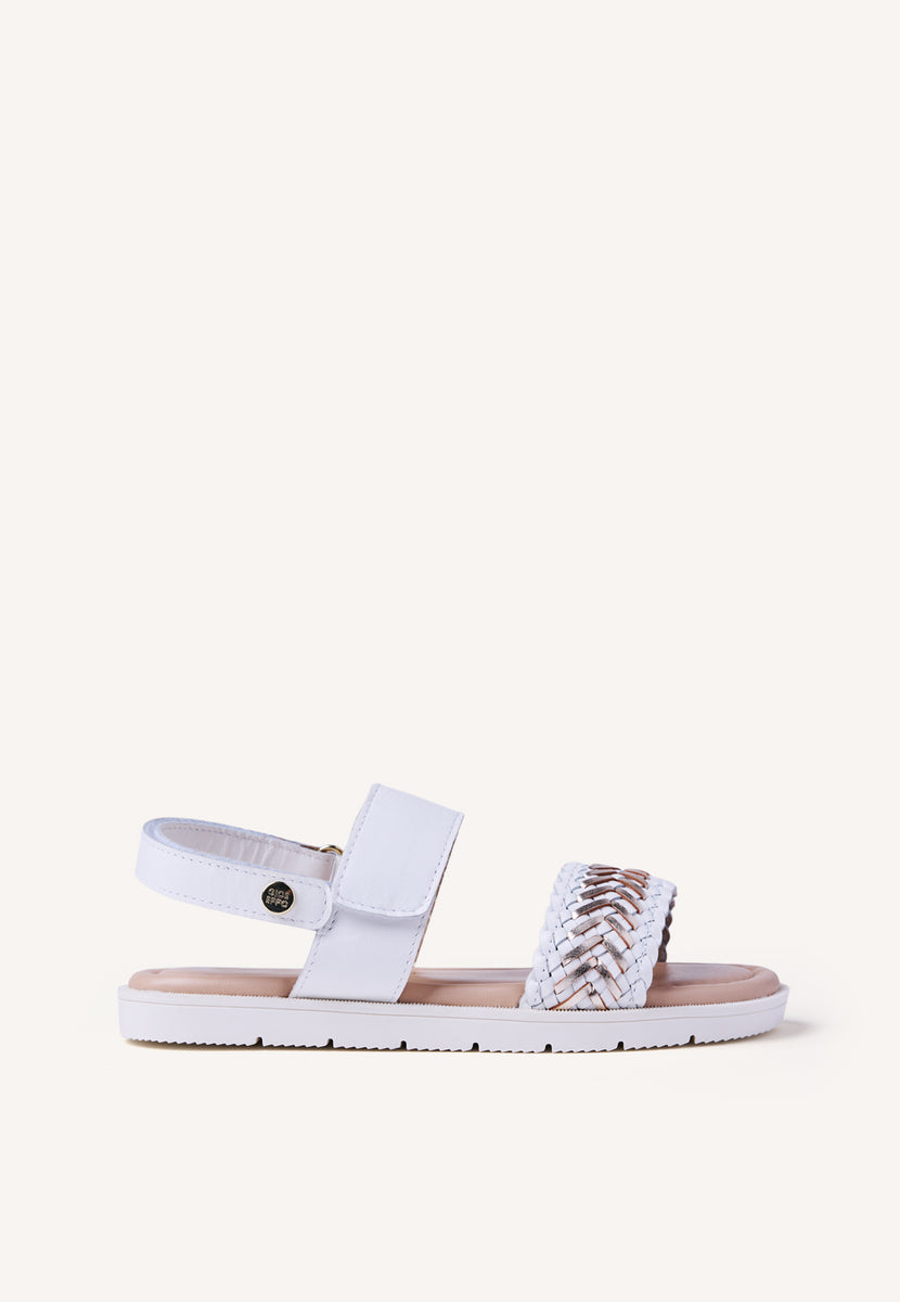 SANDALIAS PIEL TRENZADA BRILLO GEITA