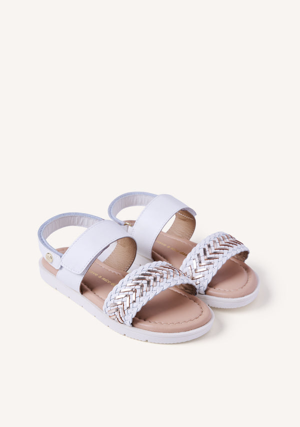 SANDALIAS PIEL TRENZADA BRILLO GEITA