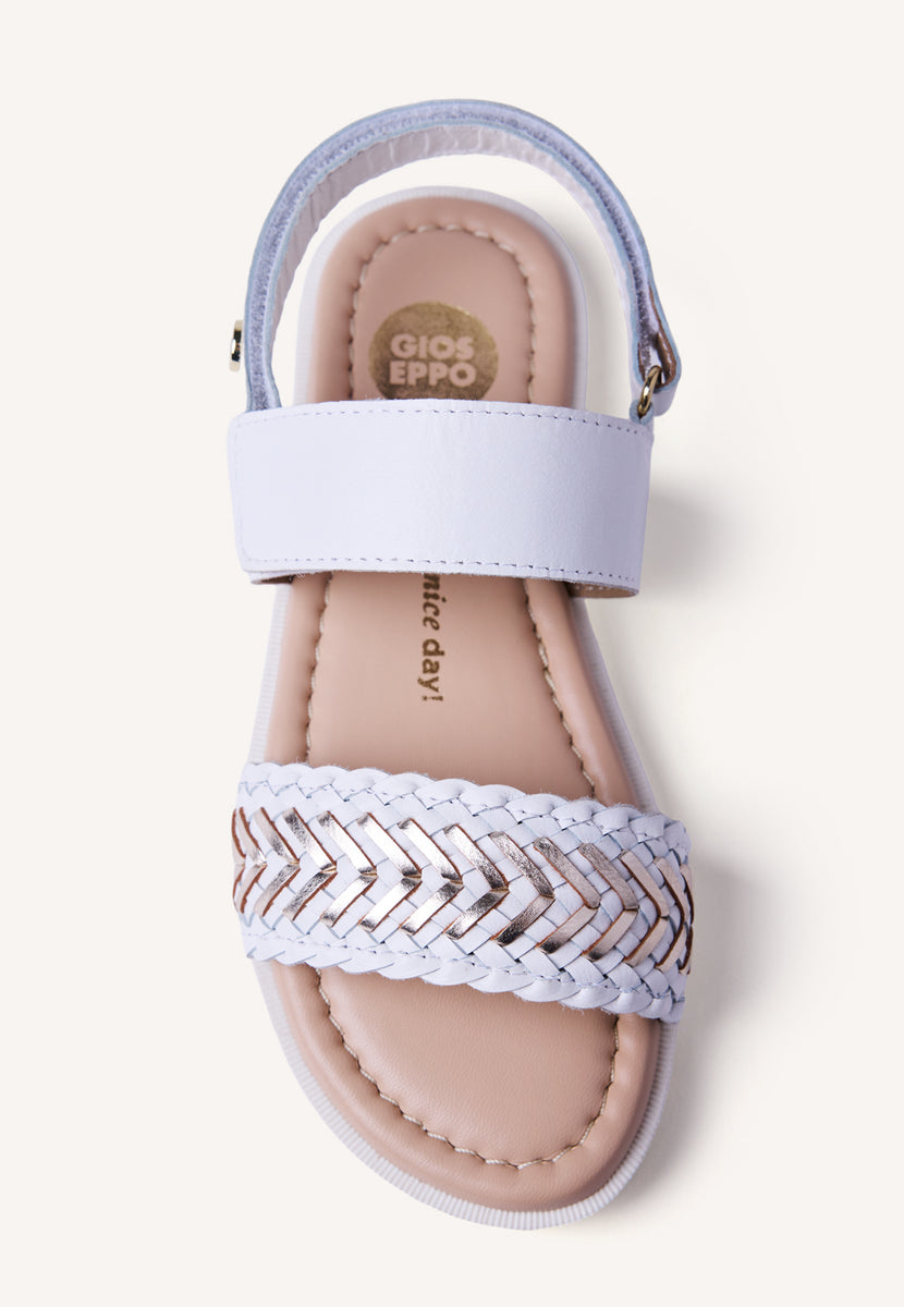 SANDALIAS PIEL TRENZADA BRILLO GEITA