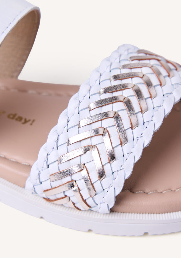SANDALIAS PIEL TRENZADA BRILLO GEITA