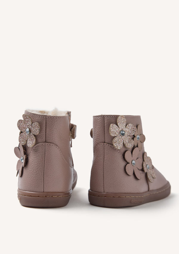 GIOSEPPO BAREFOOT - LEATHER BOOTS FLOWER PEQUOT