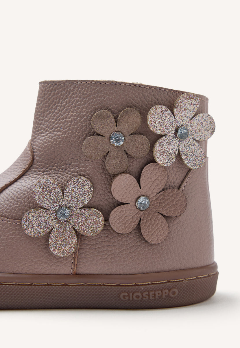 GIOSEPPO BAREFOOT - LEATHER BOOTS FLOWER PEQUOT