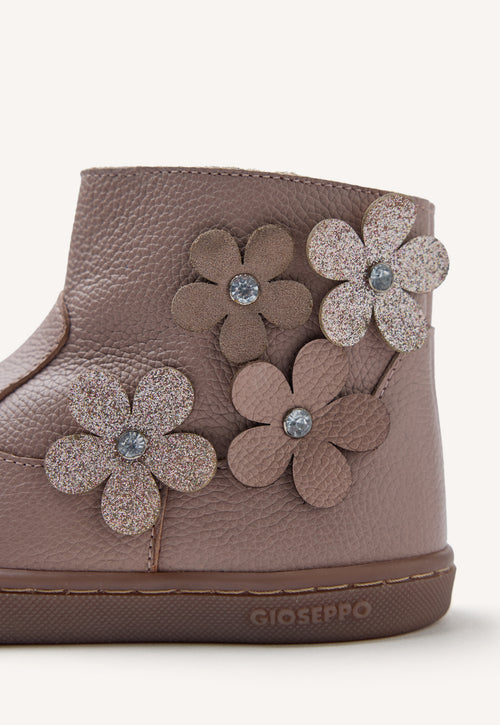 GIOSEPPO BAREFOOT - LEATHER BOOTS FLOWER PEQUOT