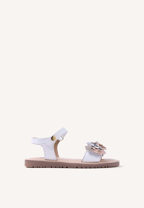 SANDALIAS PIEL FLORES GRADINA