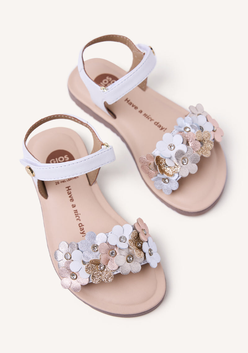 FLOWER LEATHER SANDALS GRADINA