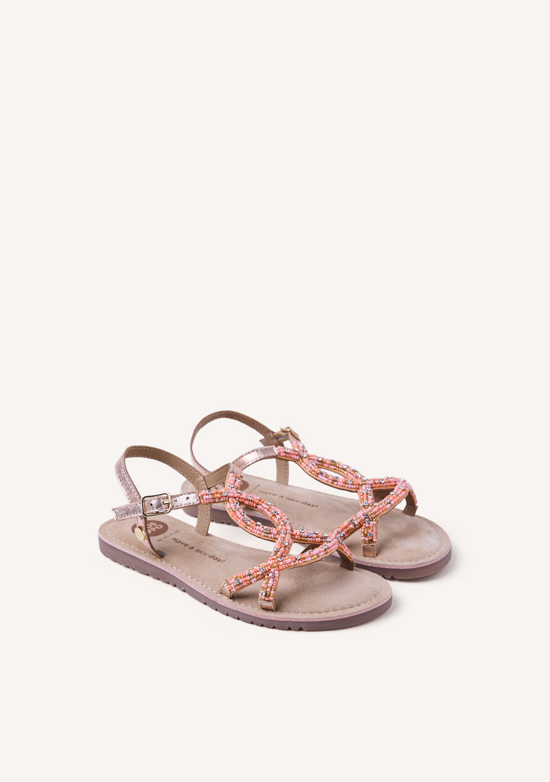 BEADED LEATHER SANDALS BARAGOI